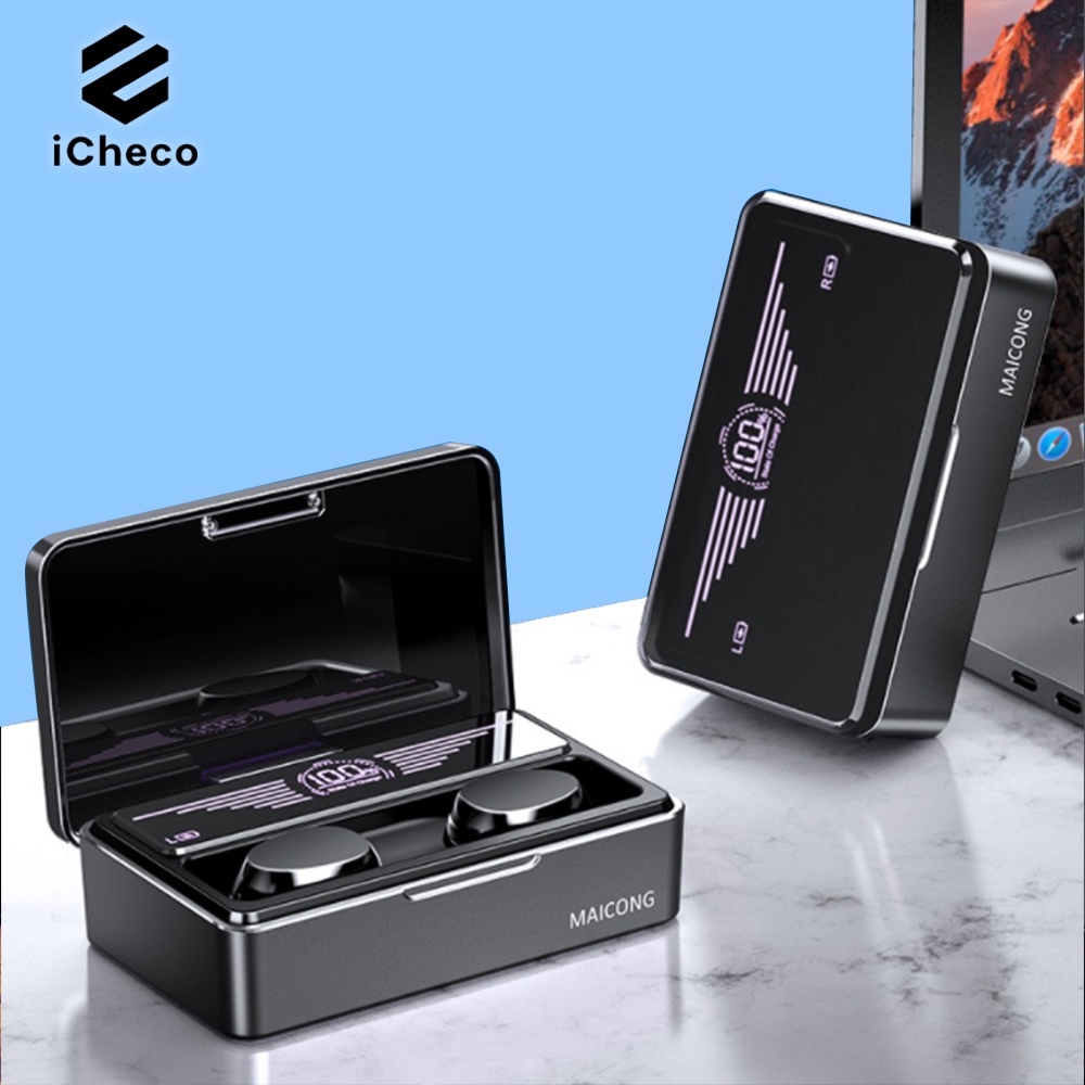 Tai nghe bluetooth không dây ICHECO TW02 PRO nhét tai true wireless chống ồn kháng nước cao cấp chính hãng