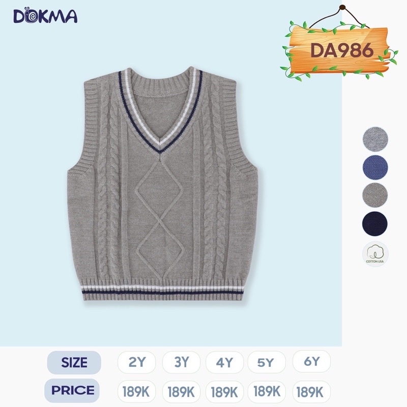 Áo Gile len Dokma cho be 2-6y