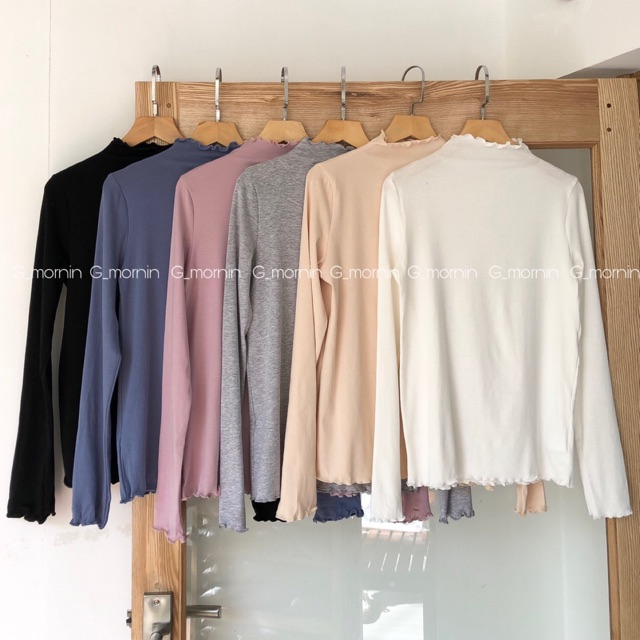 Áo pull cổ lọ viền sóng
