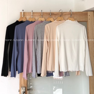 Áo pull cổ lọ viền sóng