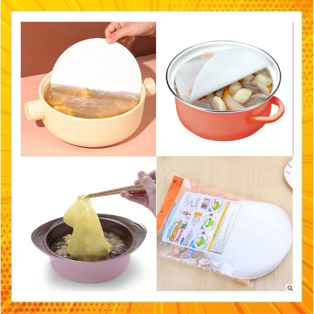 Combo 12 giấy thấm dầu mỡ thức ăn (đk 20cm)