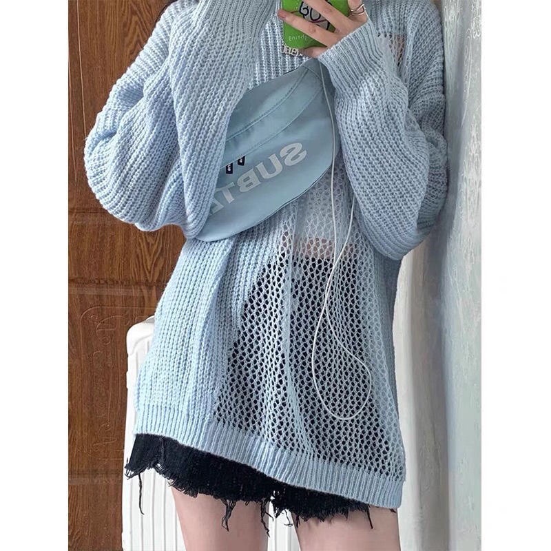 Áo Sweater Khoét Lỗ Phong Cách Phương Tây Ngọt Ngào Cho Nữ