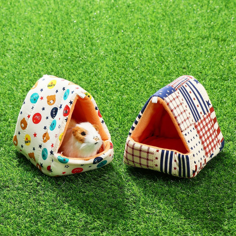 Nhà ngủ có thảm cotton mềm mại sưởi ấm thoải mái cho chuột hamster / chuột bọ / sóc và vật nuôi trong nhà