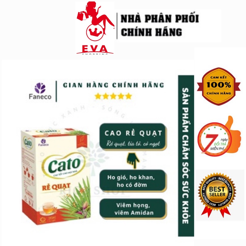 Cao rẻ quạt Cato (hộp 15 gói x 5 gram) Hỗ trợ làm giảm đau rát họng, Ho khan,Ho đờm, Ho lâu ngày, Long đờm