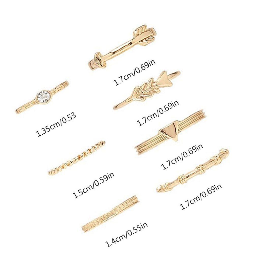 MAG Set 7 Nhẫn Đốt Ngón Tay Nhiều Kiểu Màu Sắc Phong Cách Bohemian Thời Trang