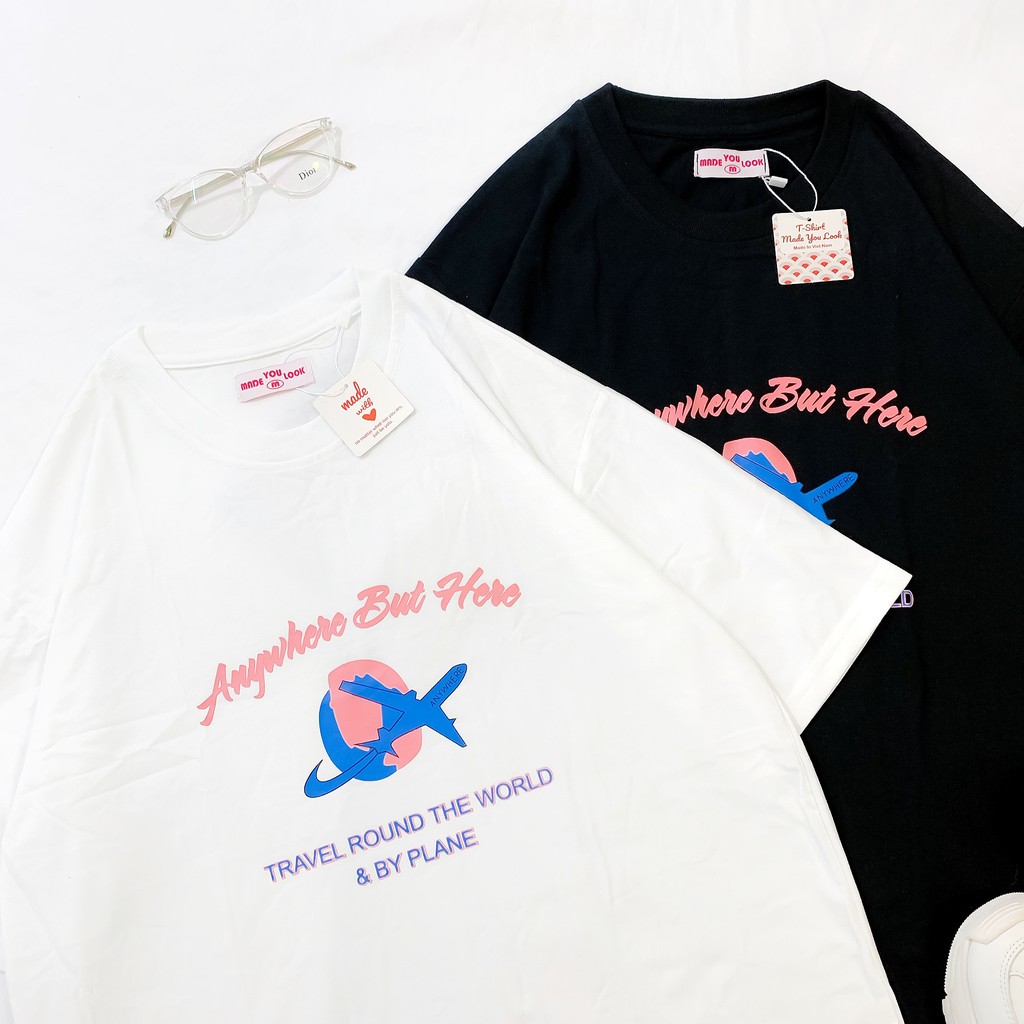 Áo thun tay lỡ ✈ MÁY BAY BUT HERE ✈ phông Unisex nam nữ tee oversize form rộng pull Ulzzang Streetwear Hàn Quốc vải mềm