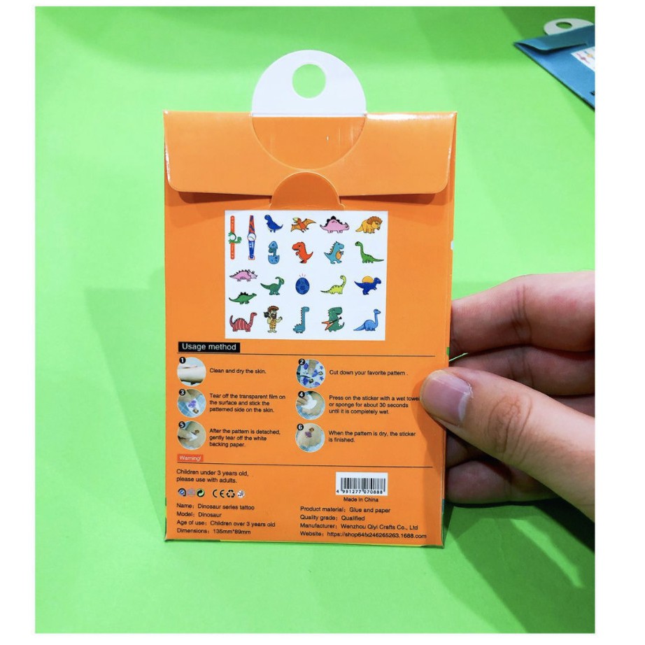 Bộ 21 TATOO Sticker hình xăm KHỦNG LONG ĐỘNG VẬT UNICORN TIÊN CÁ dán tuổi thơ đồ chơi cho bé trai bé gái
