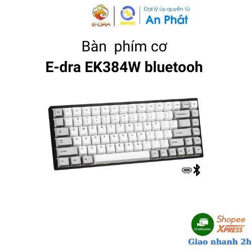 Bàn phím cơ Bluetooth E-Dra EK384W PBT Keycap, Gateron Switch I BH 24T Chính hãng Toàn Quốc I KeyBoard Edra EK 384W