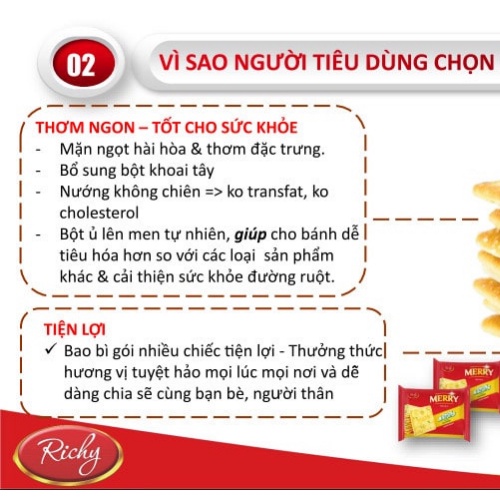 [NEW] Bánh quy Richy Merry hành 333g Mặn Ngọt Giòn Tan