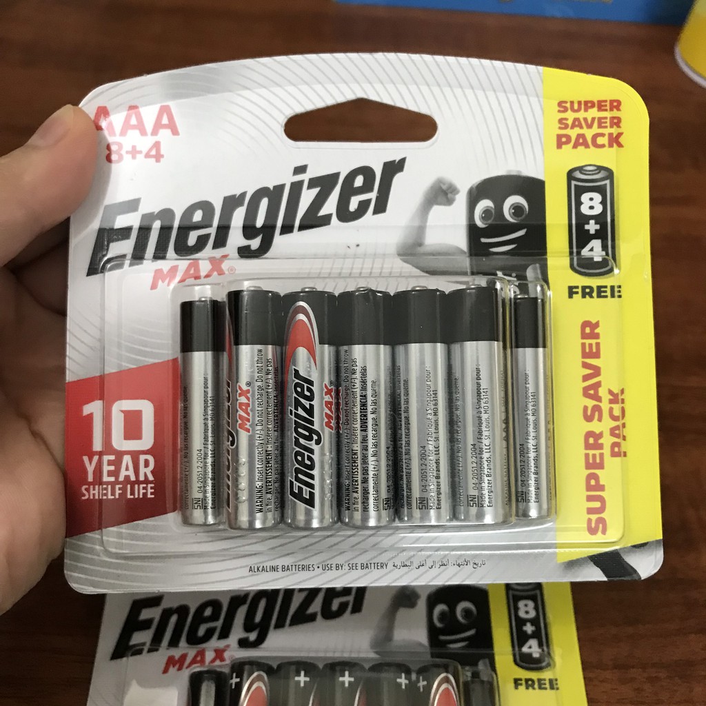 Pin Max 8 + 4 Viên Energizer E92 BP8+4 AAA