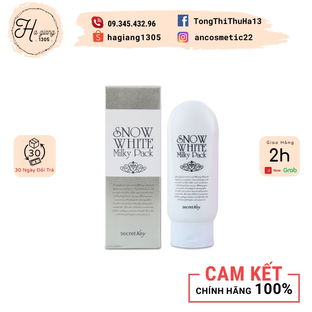 Kem Tắm Trắng Secret Key Snow White Milky Pack Hàn Quốc