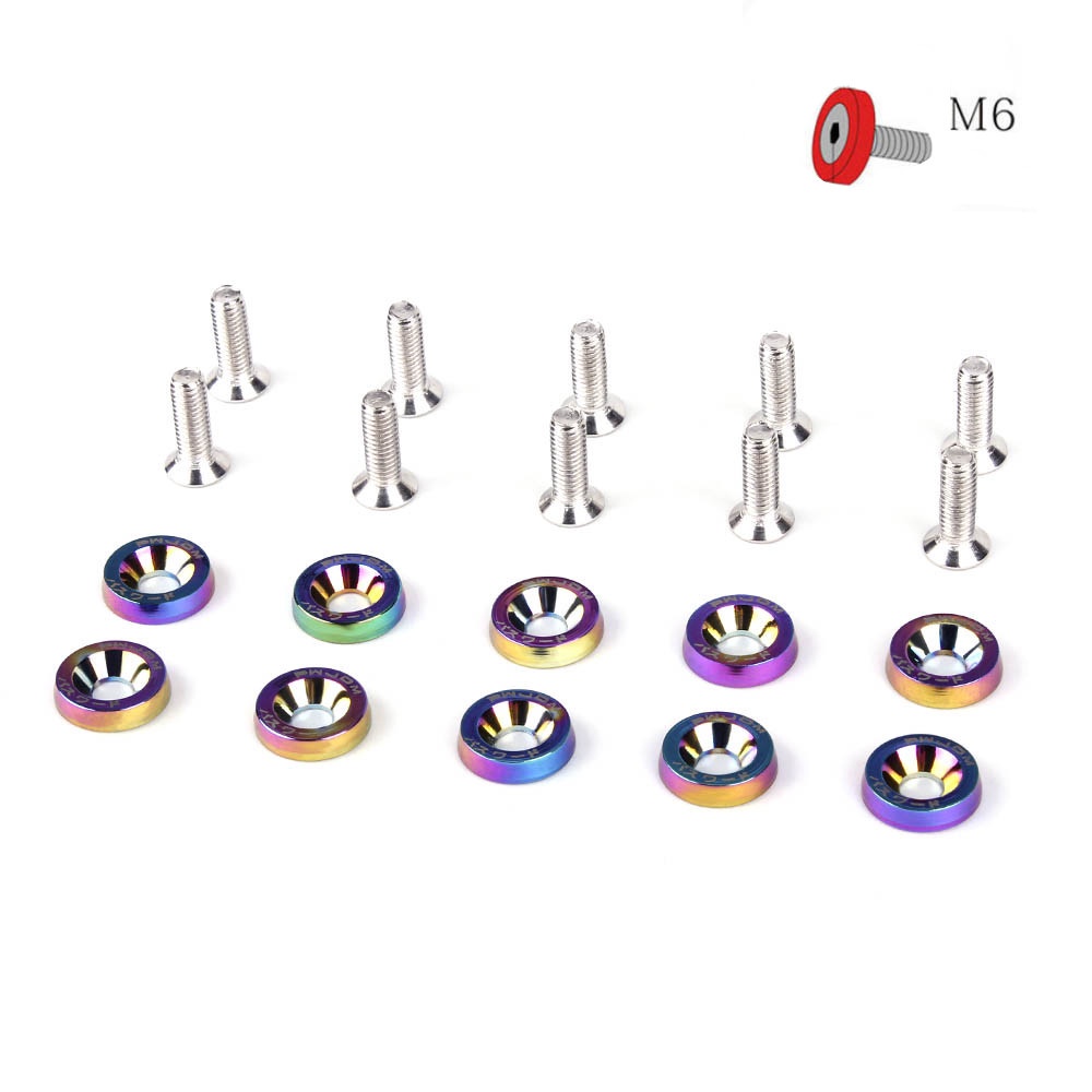 Set đinh vít lục giác M6 bằng nhôm gắn tấm chắn bùn ô tô nhiều màu lựa chọn