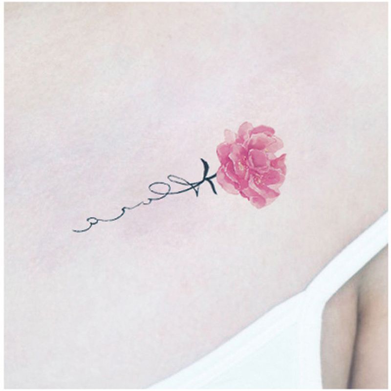 Hình xăm hoa chữ ký đuôi a12. Tatoo dán tạm thời size 10x6cm