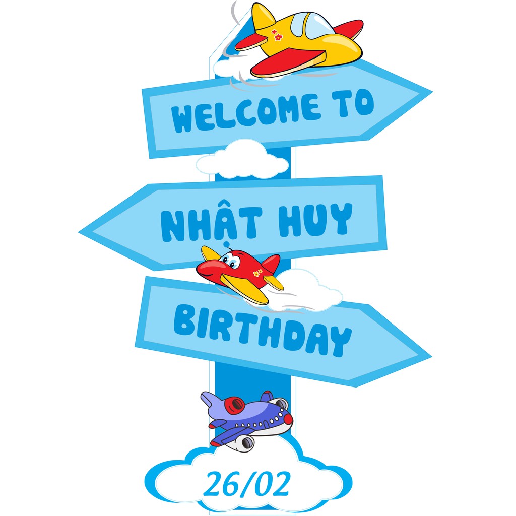 Cây welcome sinh nhật in tên tuổi bé Mon Party bảng tên welcome chibi sinh nhật thiết kế riêng theo yêu cầu của khách