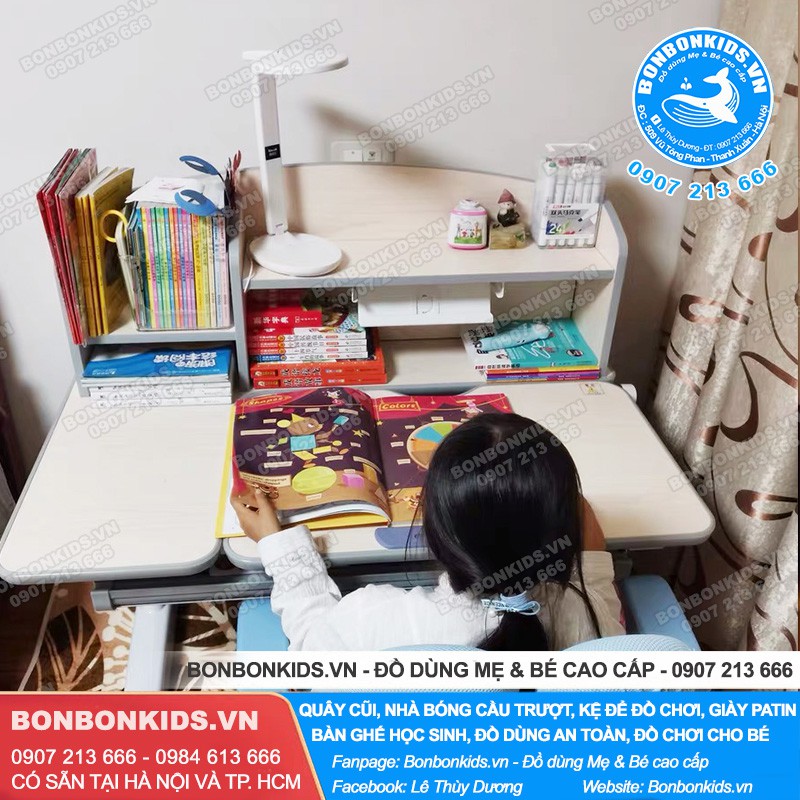 Bộ Bàn Ghế Học Sinh Cao Cấp Newber G570-350 (Bàn 100cm gỗ tự nhiên) | BigBuy360 - bigbuy360.vn