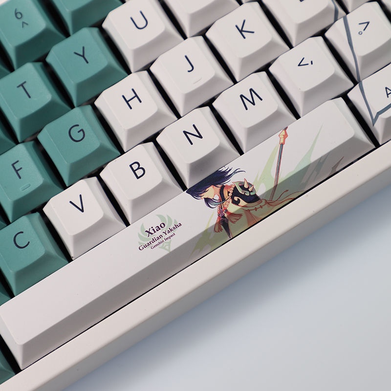 Genshin Impact Keycap Cherry Profile Xiao Theme Keycap Anime Online Game PBT Thuốc nhuộm thăng hoa Bàn phím cơ Keycap 108 Phím
