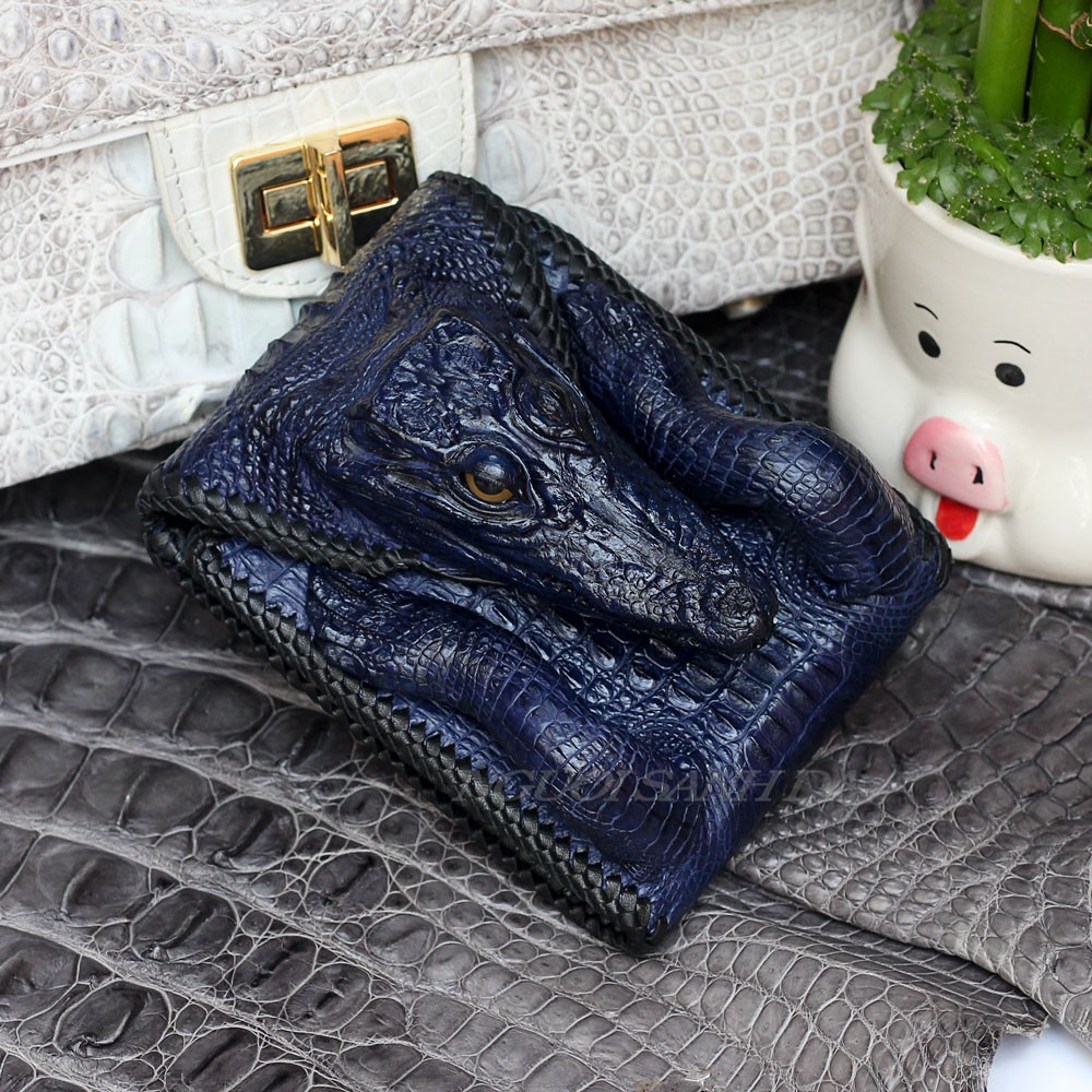 Ví nam da cá sấu nguyên con NGƯỜI SÀNH DA- Hàng tận xưởng , bảo hành 6 tháng