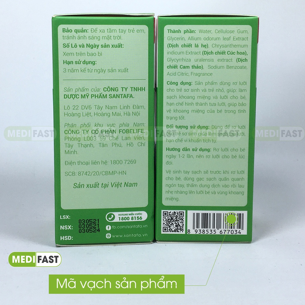 Dung dịch BBnie rơ lưỡi cho trẻ từ sơ sinh vị cam Chai 40ml, làm sạch tưa lưỡi từ Lá hẹ, Cúc hoa và thảo dược