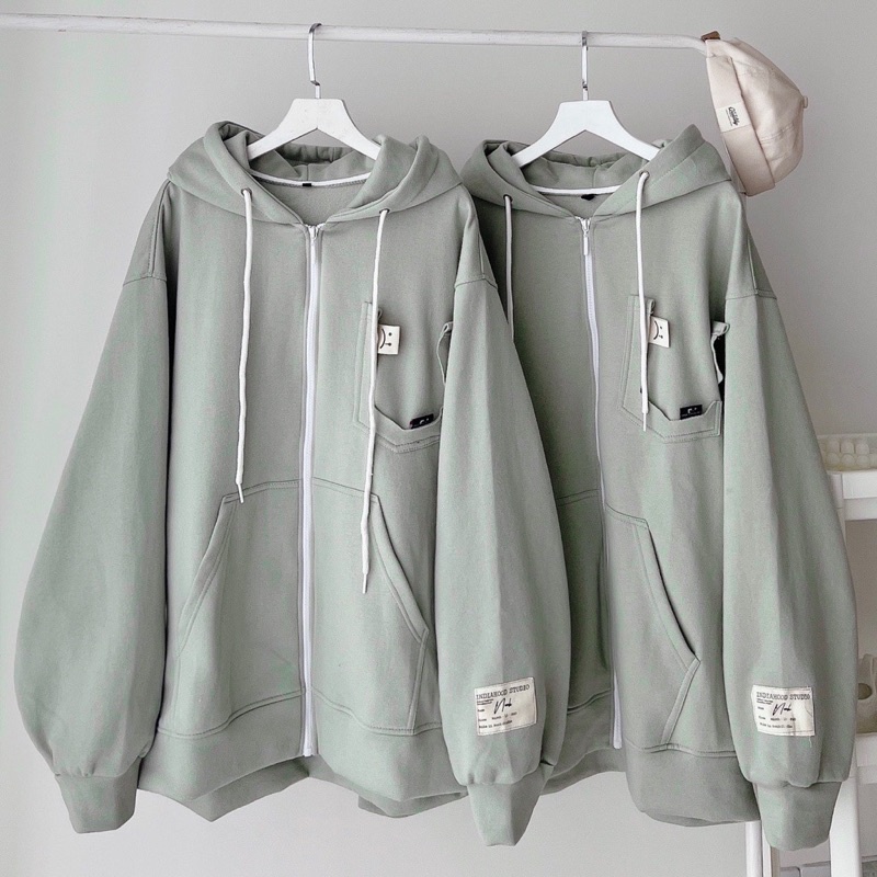 Áo Khoác Hoodie Phối Zip Unisex ICON SAD :( 🙁 v2 Vải Nỉ Bông màu KEM/ĐEN 🖤 Nam nữ unisex 🖤 Áo hoodie dây kéo Form Rộng 🙁