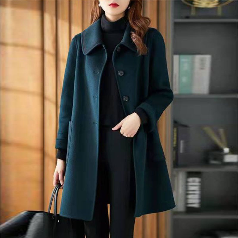 Áo Khoác Len Dáng Rộng Thời Trang Thu Đông Cho Nữ size m-4xl