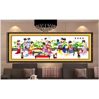 Tranh thêu chữ thập cô tiên kt 210x75 cm