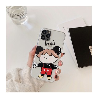Ốp Điện Thoại Trong Suốt In Hình Chuột Mickey Xinh Xắn Cho Apple X / Xs / Xr 11 Promax / Iphone 7 / 8 Plus / 7 P