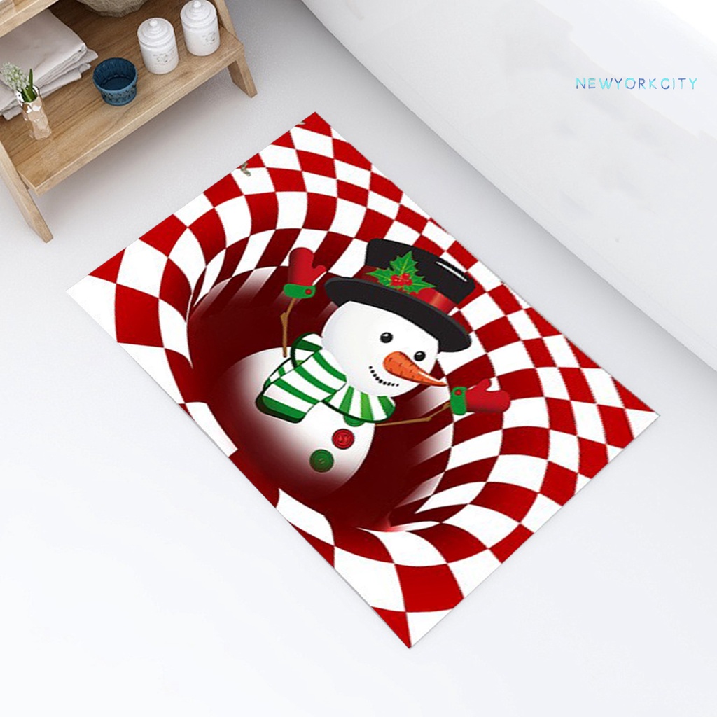 Thảm Lót Sàn Thấm Hút Nước Mạnh Họa Tiết Giáng Sinh Trang Trí Phòng Ngủ