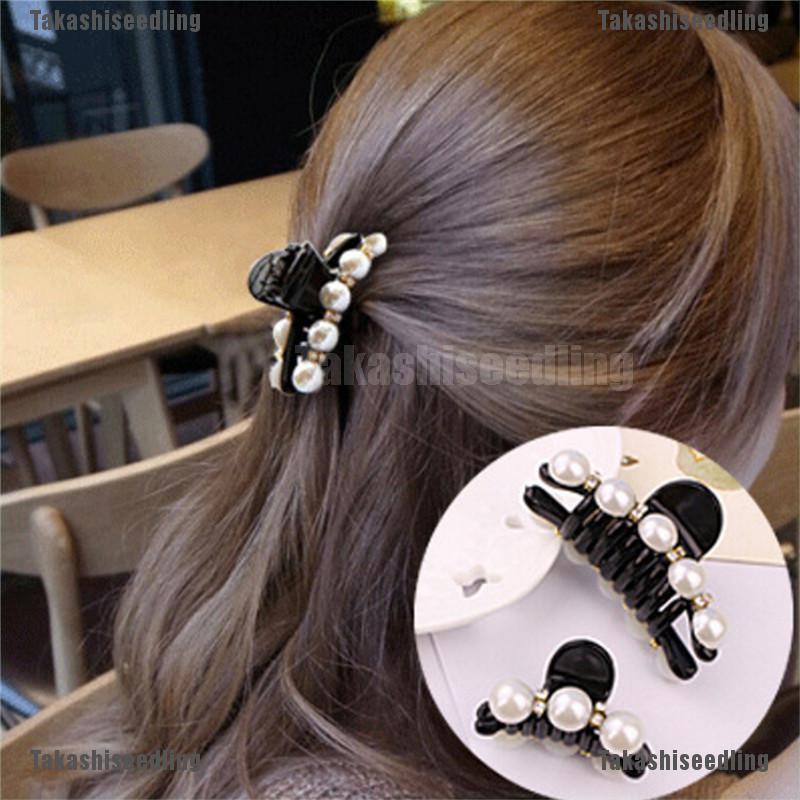 Kẹp Tóc Hình Con Cua Đính Ngọc Trai Lấp Lánh Phong Cách Hàn Quốc