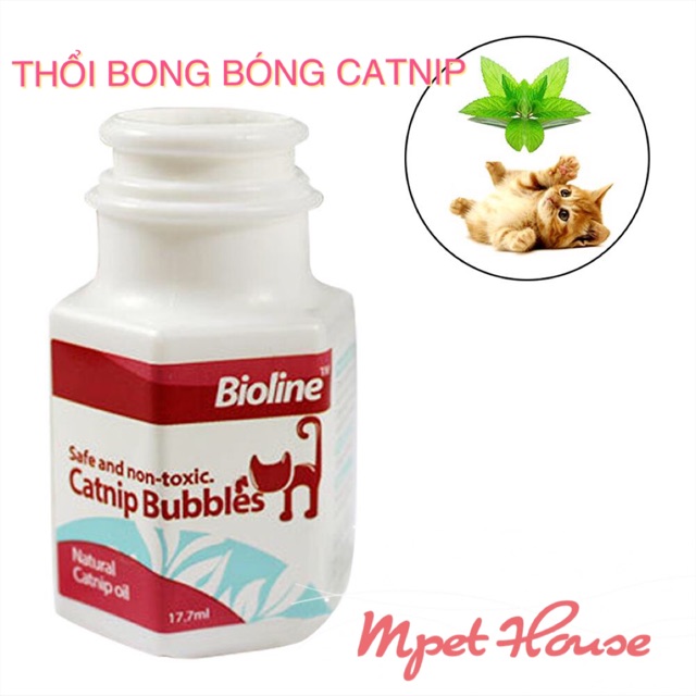 Đồ chơi mèo thổi bong bóng catnip Bioline 17,7ml