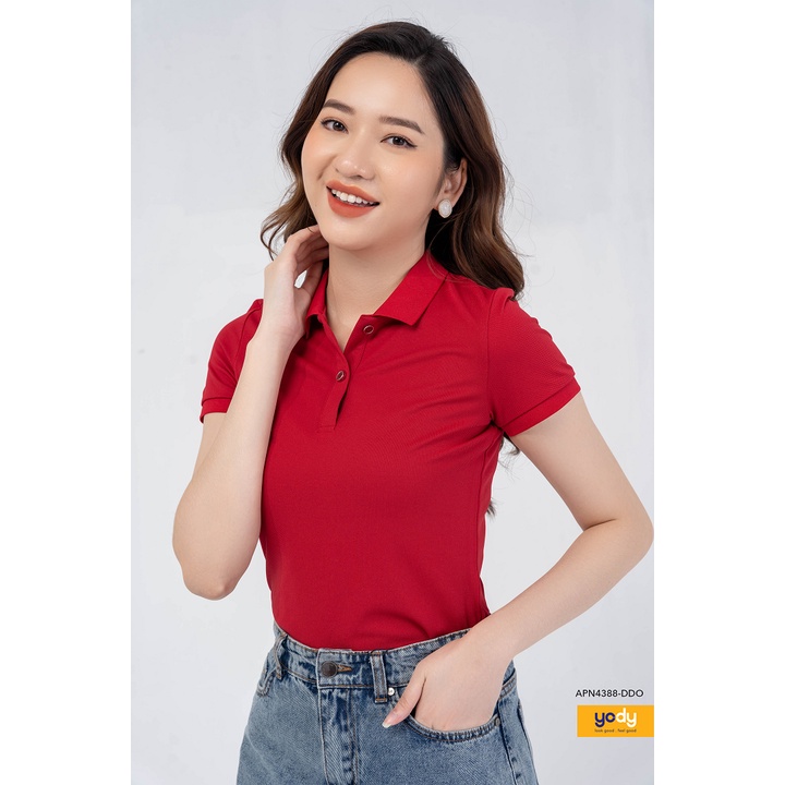 Áo Polo Nữ thương hiệu YODY,  Áo phông có cổ nữ chất liệu Cà Phê Bo Trơn - APN4388 | BigBuy360 - bigbuy360.vn