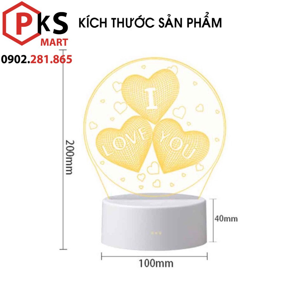 Đèn ngủ 3D để bàn kiểu dáng sáng tạo, trang trí phòng, làm quà tặng độc đáo, được chọn hình bảo hành 1 đổi 1