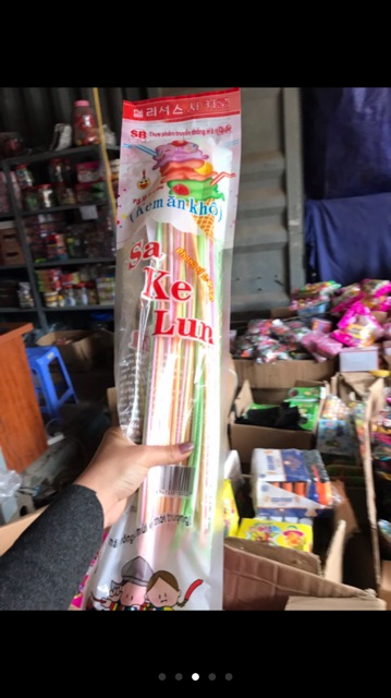 Kẹo ống bột dài tăm lạnh 1 túi nhiều thanh