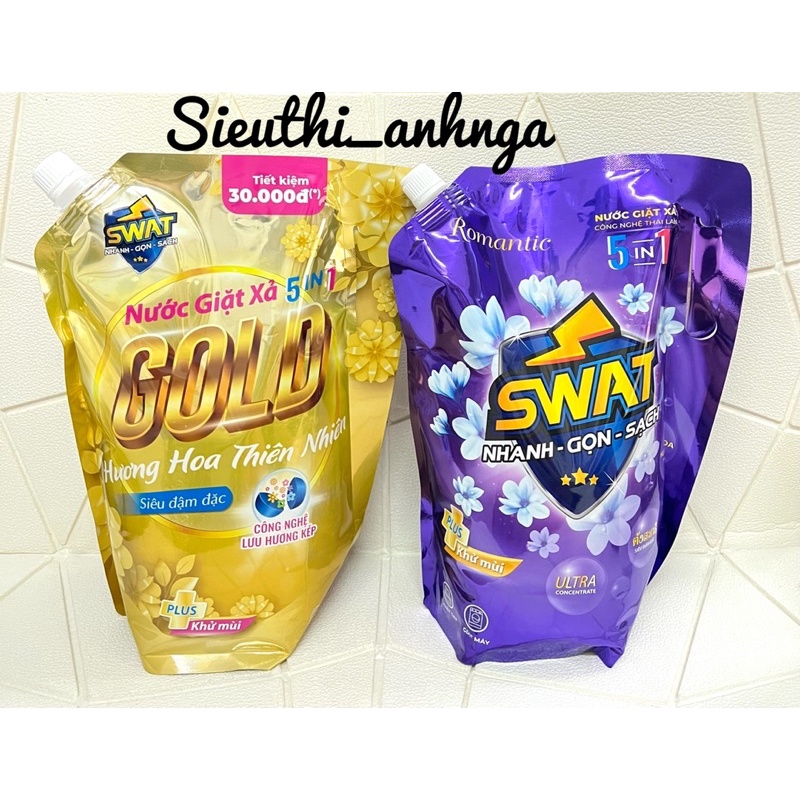 Nước giặt xả Swat 5in1 dạng túi 2,2L
