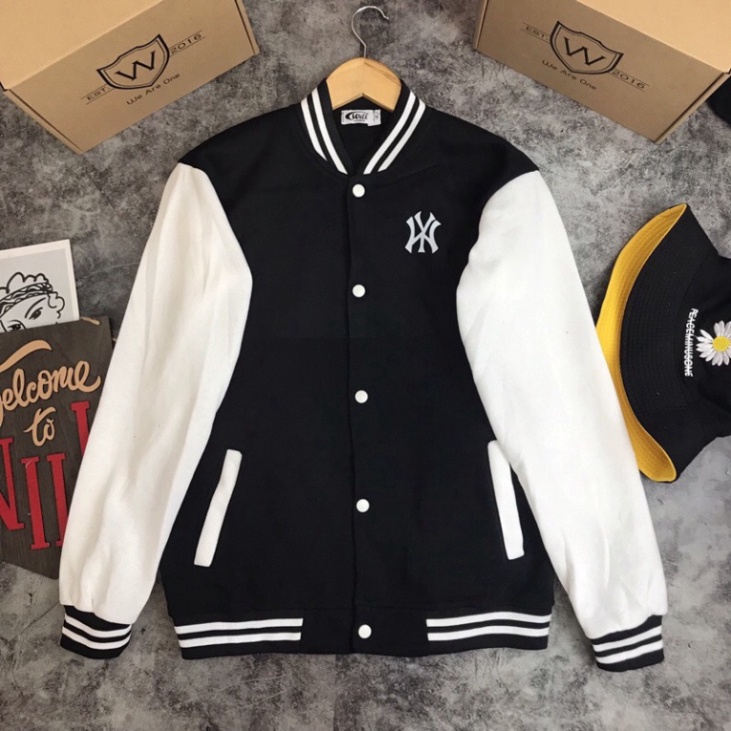 Áo Khoác Nam Nữ Bomber NEW YORK , hot trend MLB NY LadyStore Full Bill MLB , làm bằng chất nỉ bông cotton 2 lớp cao cấp