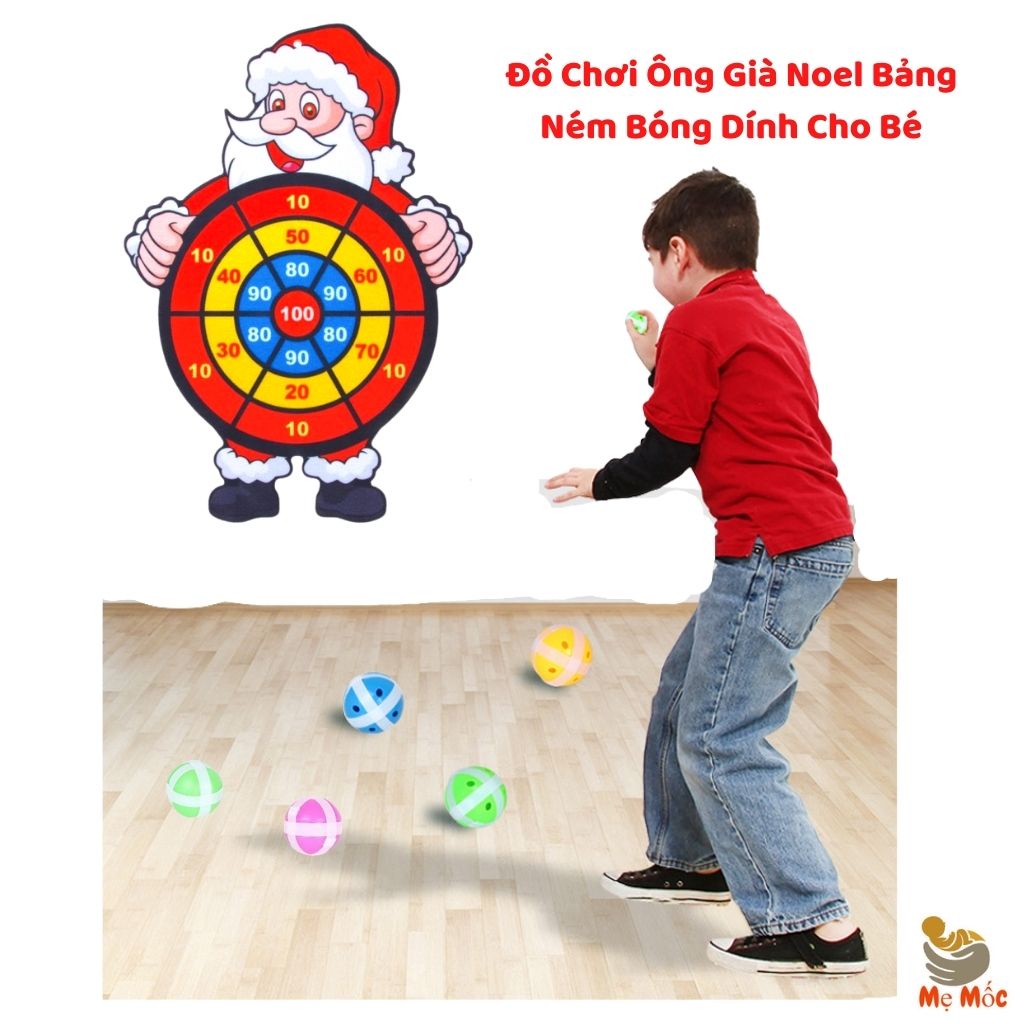 Đồ Chơi Ông Già Noel Bảng Ném Bóng Dính Cho Bé Gái, Trai, Phi Tiêu bóng, Shop Mẹ Mốc ,NBD