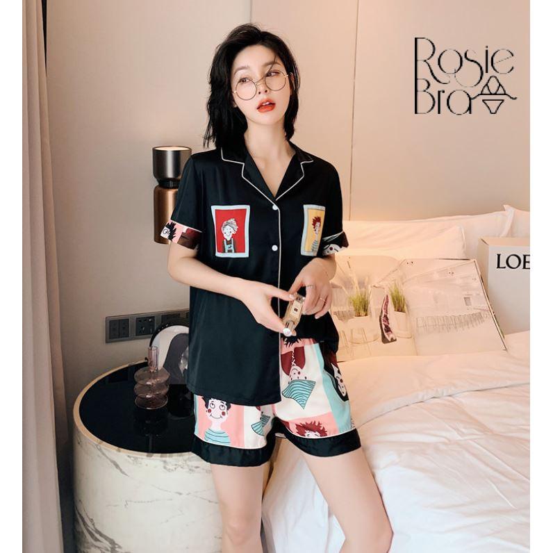 (Thanh lý size XL) Bộ Đồ Mặc Nhà Pijama Lụa Sang Chảnh CT283