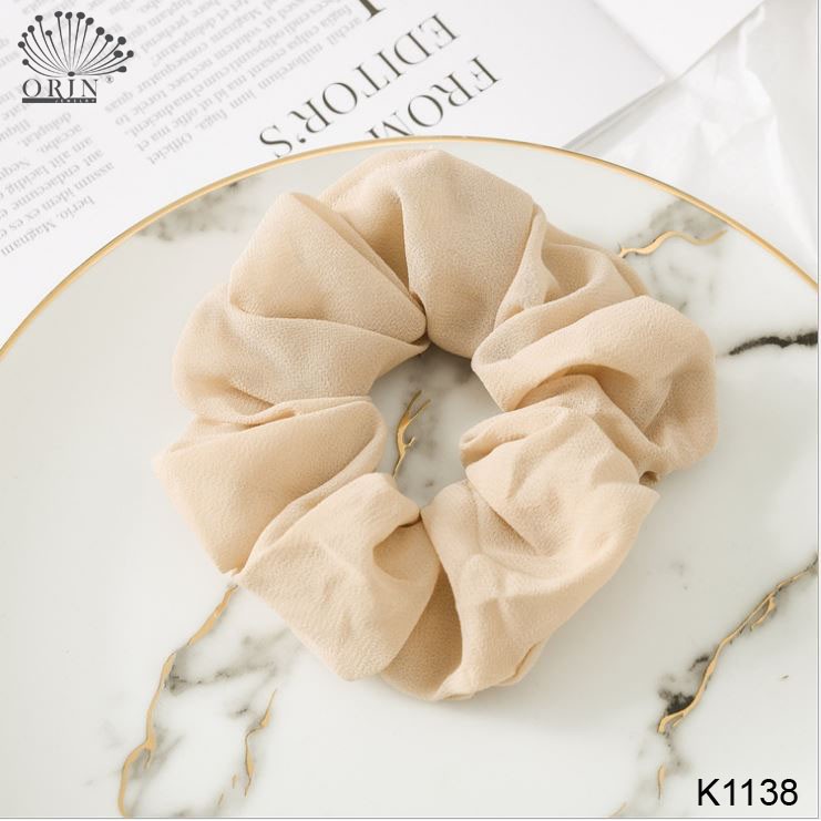 ( Giá rẻ) Dây buộc tóc, cột tóc vải scrunchies vải chiffon cao cấp Orin K1138