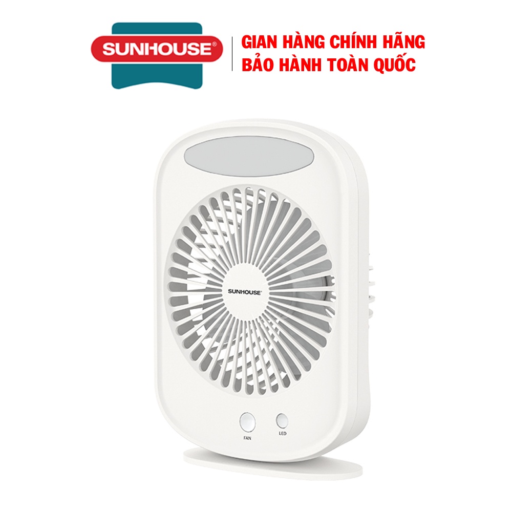 Quạt sạc mini Sunhouse SHD7110, Công suất 7W, Thời gian sử dụng liên tục 2-4.5 giờ, Bảo hành 12 tháng
