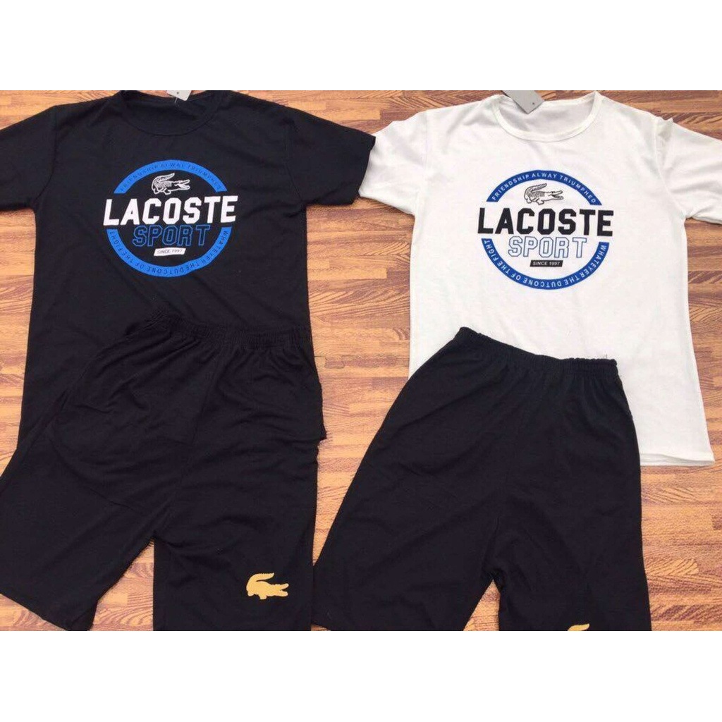 Set Bộ Thể Thao 2 Món Quần Shorts + Áo Nam Nữ Unisex Chất Vải Thun Lacos MSA019
