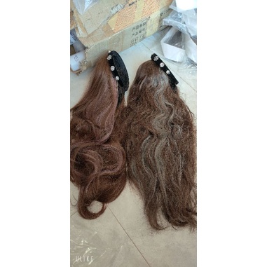 tóc giả đính cài đá xoăn line