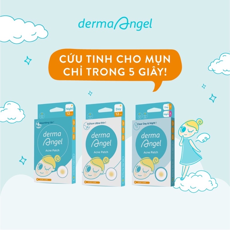 Bộ 3 Hộp Miếng Dán Mụn Ngày & Đêm Derma Angel Ance Patch 42 Miếng