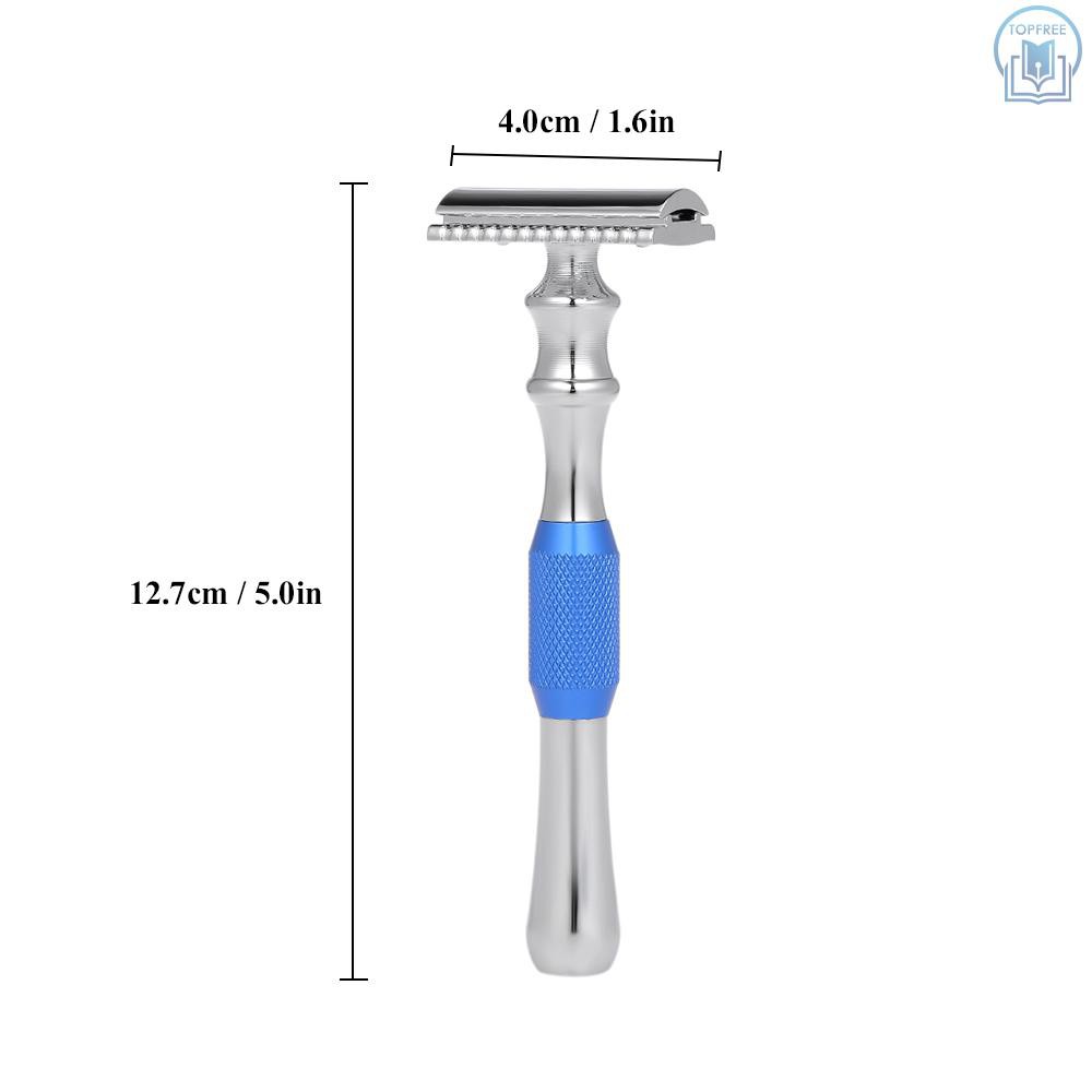 [Hàng mới về] Dao cạo râu truyền thống thiết kế hai lưỡi an toàn bằng thép không gỉ tay cầm dài tiện dụng | BigBuy360 - bigbuy360.vn