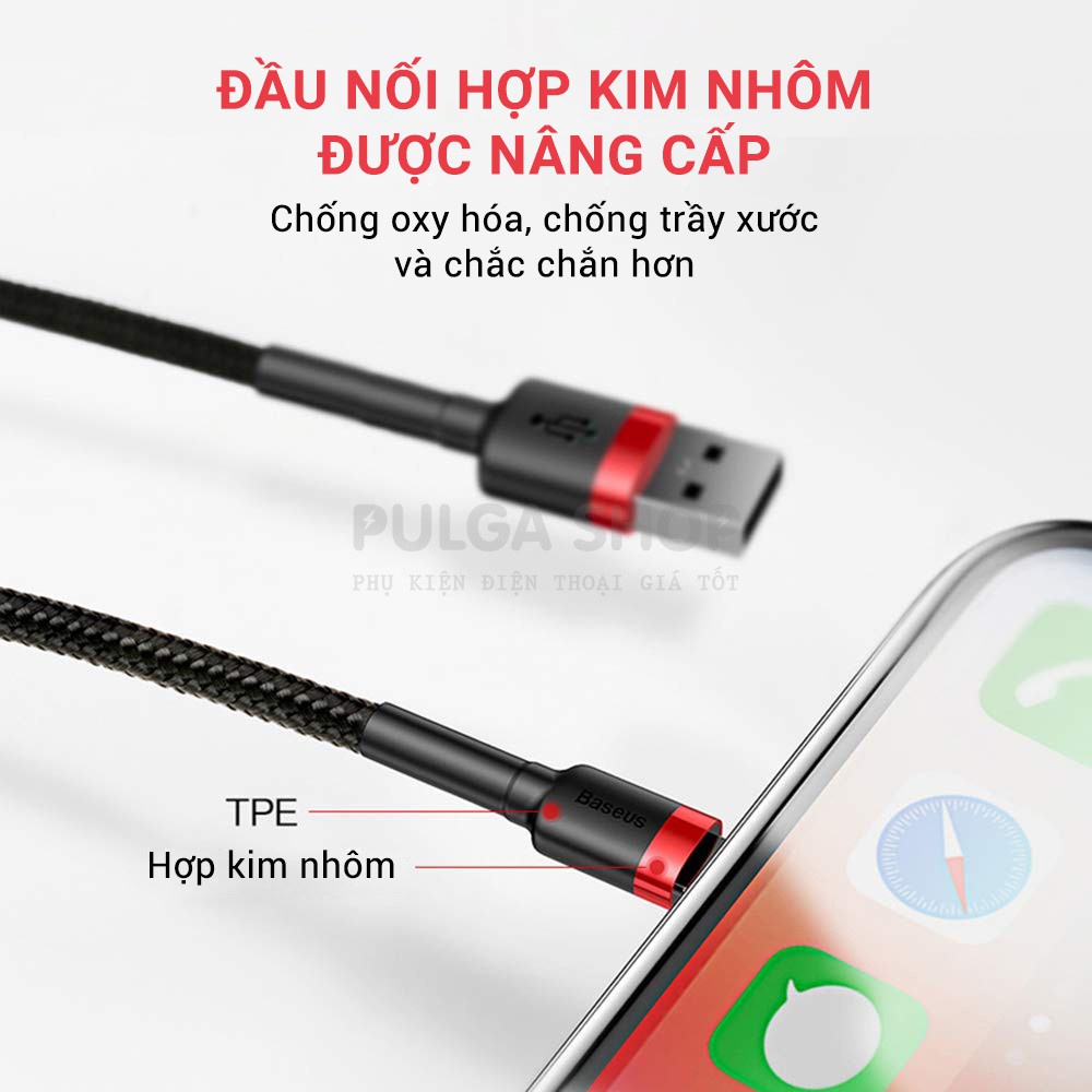 CÁP SẠC KIM CƯƠNG 18W IOS 2.4A PD40I - Dây Dù - Bền Đẹp - Chính Hãng HD Design