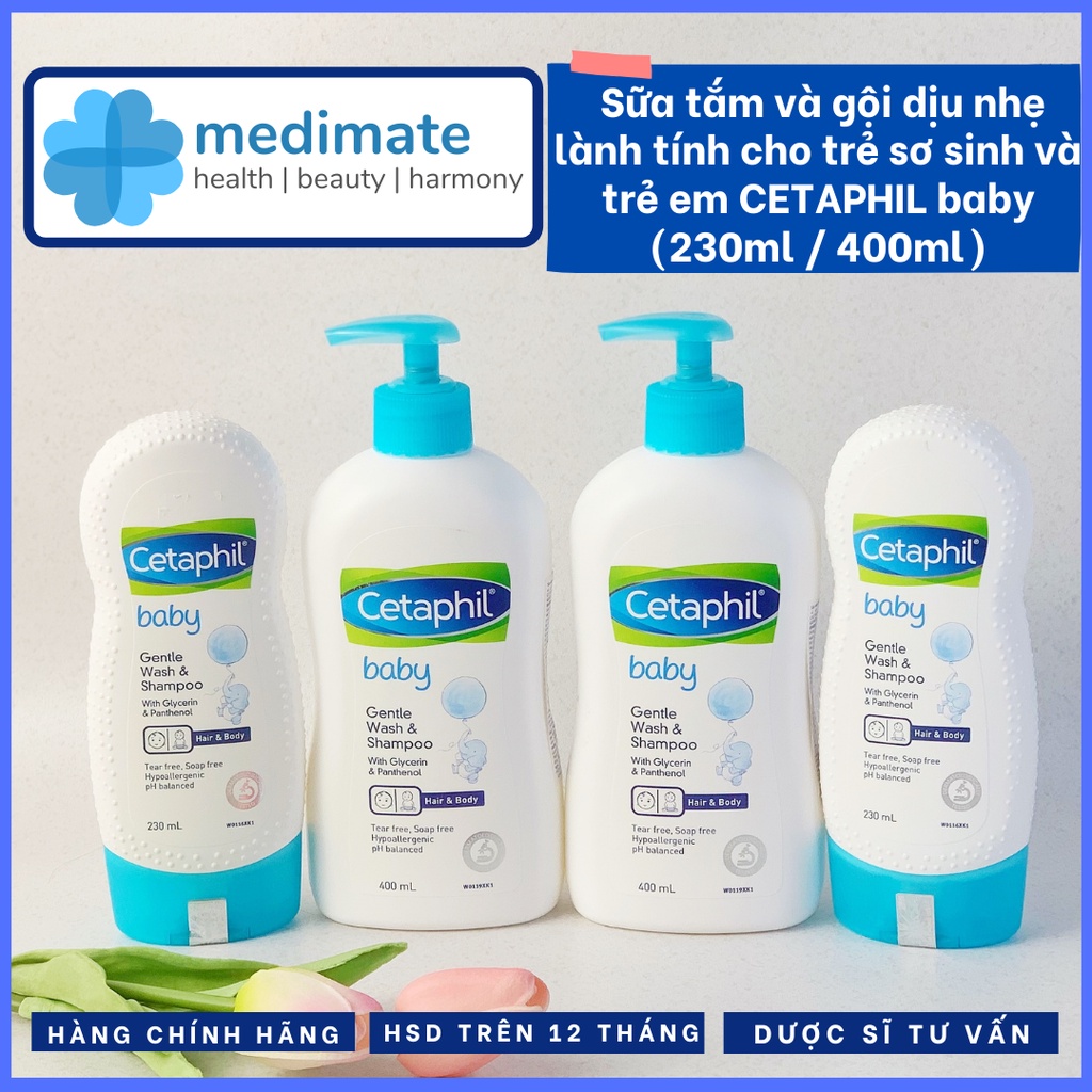 Sữa tắm và gội cho trẻ em CETAPHIL Baby 2 trong 1 dịu nhẹ, an toàn, lành tính cho bé