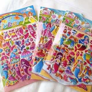 tờ dán sticker nổi thời trang công chúa to nhiều chi tiết