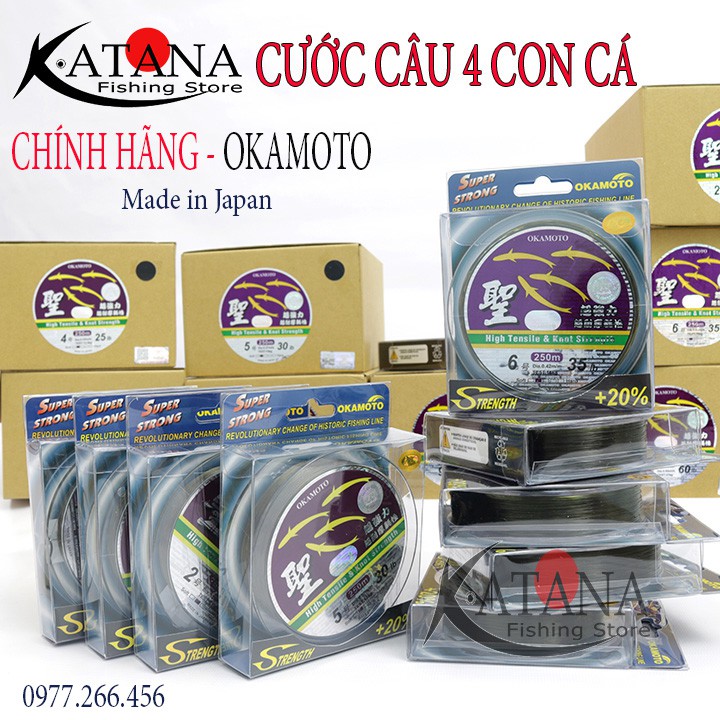 Cước Câu OKAMOTO 4 Con Cá Cơm - cam kết chính hãng