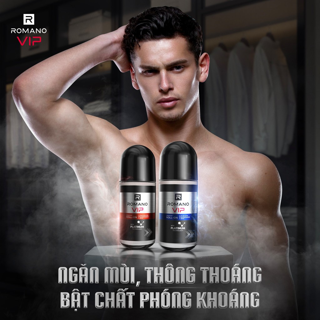 [MỚI] Lăn khử mùi cao cấp Romano Vip 50ml Vision