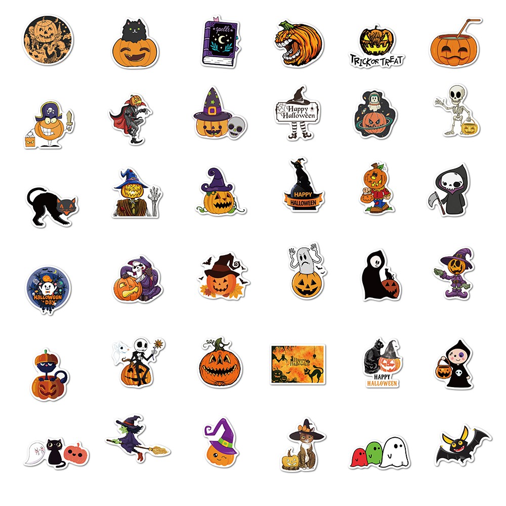 Bộ 50 / 100 miếng sticker trang trí halloween
