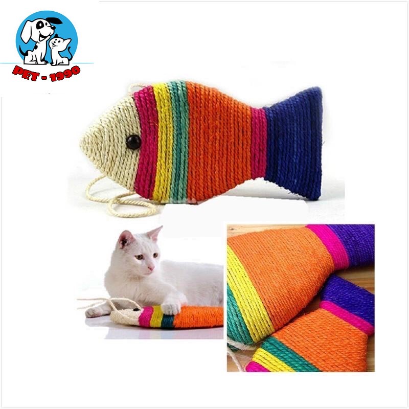 Đồ Chơi Cào Móng Cho Mèo - Bàn Cào Móng Hình Cá Tết Dây Thừng Cute Cho Mèo
