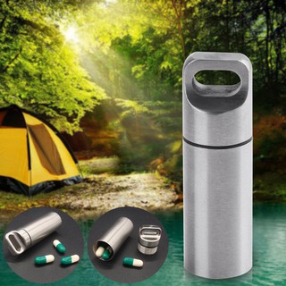 🍒Mini Stainless Steel Waterproof Outdoor Survival EDC Capsule Pill Bottle